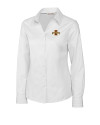 Iowa State Cyclones Cutter & Buck Epic Easy Care Fine Twill Womens Long Sleeve Dress Shirt White Mannequin Thumbnail Image