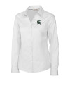 Michigan State Spartans Cutter & Buck Epic Easy Care Fine Twill Womens Long Sleeve Dress Shirt White Mannequin Thumbnail Image