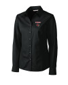 Louisville Cardinals Cutter & Buck Epic Easy Care Fine Twill Womens Long Sleeve Dress Shirt Black Mannequin Thumbnail Image