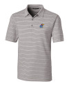 Kansas Jayhawks Cutter & Buck Forge Epic Confidence Recycled Heathered Stripe Stretch Mens Polo Polished Medium Gray Mannequin Thumbnail Image