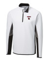 Louisville Cardinals Cutter & Buck Traverse Colorblock Stretch Quarter Zip Mens Pullover White Mannequin Thumbnail Image