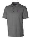 Kansas State Wildcats Cutter & Buck Forge Heathered Stretch Mens Polo Charcoal Heather Mannequin Thumbnail Image