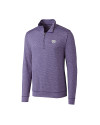 Kansas State Wildcats Cutter & Buck Shoreline Heathered Quarter Zip Mens Pullover College Purple Heather Mannequin Thumbnail Image