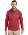 Iowa State Cyclones Cutter & Buck Mainsail Sweater-Knit Mens Full Zip Jacket Cardinal Red Heather Front Thumbnail Image