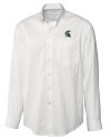 Michigan State Spartans Cutter & Buck Epic Easy Care Fine Twill Mens Long Sleeve Dress Shirt White Mannequin Thumbnail Image
