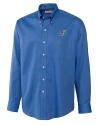 Kansas Jayhawks Cutter & Buck Epic Easy Care Nailshead Mens Long Sleeve Dress Shirt French Blue Mannequin Thumbnail Image