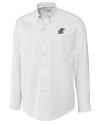 Kansas Jayhawks Cutter & Buck Epic Easy Care Nailshead Mens Long Sleeve Dress Shirt White Mannequin Thumbnail Image
