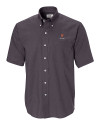 Harvard Crimson Cutter & Buck Epic Easy Care Nailshead Mens Short Sleeve Dress Shirt Black Mannequin Thumbnail Image