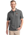 Harvard Crimson Cutter & Buck Advantage Eco Tri-Blend Pique Mens Big and Tall Polo Elemental Grey Front Thumbnail Image