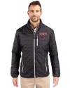 Louisville Cardinals Cutter & Buck Rainier PrimaLoft® Mens Eco Insulated Full Zip Puffer Jacket Black Front Thumbnail Image