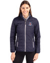Arizona Wildcats Cutter & Buck Rainier PrimaLoft®  Womens Eco Insulated Full Zip Puffer Jacket Dark Navy/Silver Front Thumbnail Image