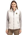 Idaho Vandals Cutter & Buck Rainier PrimaLoft® Womens Eco Insulated Full Zip Puffer Vest Coconut Front Thumbnail Image