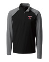 Louisville Cardinals Cutter & Buck Response Lightweight Hybrid Quarter Zip Mens Pullover Windbreaker Black Mannequin Thumbnail Image