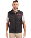 Louisville Cardinals Cutter & Buck Stealth Hybrid Quilted Mens Big and Tall Windbreaker Vest Black Front Thumbnail Image
