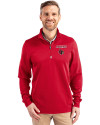 Louisville Cardinals Cutter & Buck Traverse Stretch Eco Quarter Zip Mens Pullover Red Front Thumbnail Image