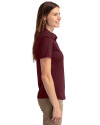Harvard Crimson Cutter & Buck Prospect Eco Textured Stretch Recycled Womens Short Sleeve Polo Bordeaux Side Thumbnail Image