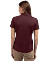 Harvard Crimson Cutter & Buck Prospect Eco Textured Stretch Recycled Womens Short Sleeve Polo Bordeaux Back Thumbnail Image