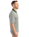Notre Dame Fighting Irish Cutter & Buck Forge Tonal Stripe Stretch Mens Big and Tall Polo Hunter Green Side Thumbnail Image