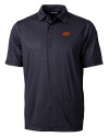 Oklahoma State Cowboys Cutter & Buck Pike Double Dot Print Stretch Mens Big and Tall Polo Black Mannequin Thumbnail Image