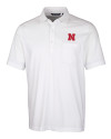 View image 3: Nebraska Cornhuskers Cutter & Buck Advantage Tri-Blend Jersey Mens Big and Tall Pocket Polo White Mannequin