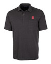 NC State Wolfpack Cutter & Buck Advantage Tri-Blend Jersey Mens Big and Tall Pocket Polo Black Heather Mannequin Thumbnail Image