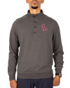 Ole Miss Rebels Cutter & Buck Saturday Cotton Blend Mens Big and Tall  Mock Pullover Sweatshirt Charcoal Heather Front Thumbnail Image