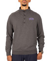 TCU Horned Frogs Cutter & Buck Saturday Cotton Blend Mens Big and Tall  Mock Pullover Sweatshirt Charcoal Heather Front Thumbnail Image