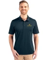 Notre Dame Fighting Irish Cutter & Buck Prospect Eco Textured Stretch Recycled Mens Big & Tall Polo Navy Blue Front Thumbnail Image