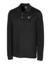 South Florida Bulls Cutter & Buck Advantage Eco Tri-Blend Pique Mens Big and Tall Long Sleeve Polo Black Mannequin Thumbnail Image
