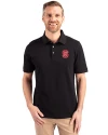 NC State Wolfpack Cutter & Buck Advantage Eco Tri-Blend Pique Mens Big and Tall Polo Black Front Thumbnail Image