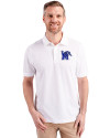 Memphis Tigers Cutter & Buck Advantage Eco Tri-Blend Pique Mens Big and Tall Polo White Front Thumbnail Image