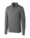 Memphis Tigers Cutter & Buck Shoreline Heathered Quarter Zip Mens Big and Tall Pullover Charcoal Heather Mannequin Thumbnail Image