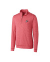 Utah Utes Cutter & Buck Shoreline Heathered Quarter Zip Mens Big and Tall Pullover Cardinal Red Heather Mannequin Thumbnail Image