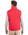 NC State Wolfpack Cutter & Buck Rainier PrimaLoft® Mens Big and Tall Eco Insulated Full Zip Puffer Vest Red Back Thumbnail Image