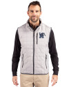 Memphis Tigers Cutter & Buck Rainier PrimaLoft® Mens Big and Tall Eco Insulated Full Zip Puffer Vest Polished Medium Gray Front Thumbnail Image