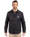 Northwestern Wildcats Cutter & Buck Rainier PrimaLoft® Mens Big and Tall Eco Insulated Quilted Shirt Jacket Black Front Thumbnail Image
