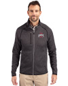 Ohio State Buckeyes - Cutter & Buck Mainsail Sweater-Knit Mens Big and Tall Full Zip Jacket Charcoal Heather Front Thumbnail Image