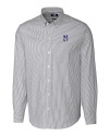 Northwestern Wildcats Cutter & Buck Stretch Oxford Stripe Mens Big and Tall Long Sleeve Dress Shirt Charcoal Mannequin Thumbnail Image