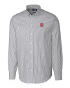 NC State Wolfpack Cutter & Buck Stretch Oxford Stripe Mens Big and Tall Long Sleeve Dress Shirt Charcoal Mannequin Thumbnail Image
