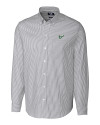 South Florida Bulls Cutter & Buck Stretch Oxford Stripe Mens Big and Tall Long Sleeve Dress Shirt Charcoal Mannequin Thumbnail Image