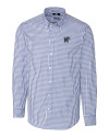 Memphis Tigers Cutter & Buck Easy Care Stretch Gingham Mens Big and Tall Long Sleeve Dress Shirt Tour Blue Mannequin Thumbnail Image
