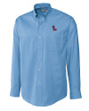 Ole Miss Rebels Cutter & Buck Epic Easy Care Nailshead Mens Big and Tall Long Sleeve Dress Shirt Atlas Light Blue Mannequin Thumbnail Image