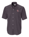 Oklahoma Sooners  Cutter & Buck Epic Easy Care Nailshead Mens Big and Tall Short Sleeve Dress Shirt Black Mannequin Thumbnail Image