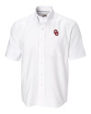 Oklahoma Sooners  Cutter & Buck Epic Easy Care Nailshead Mens Big and Tall Short Sleeve Dress Shirt White Mannequin Thumbnail Image