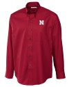 Nebraska Cornhuskers Cutter & Buck Epic Easy Care Fine Twill Mens Big and Tall Dress Shirt Cardinal Red Mannequin Thumbnail Image