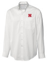 Nebraska Cornhuskers Cutter & Buck Epic Easy Care Fine Twill Mens Big and Tall Dress Shirt White Mannequin Thumbnail Image
