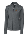 Oklahoma State Cowboys Cutter & Buck Shoreline Heathered Womens Full Zip Jacket Charcoal Heather Mannequin Thumbnail Image