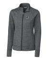 View image 1: Memphis Tigers Cutter & Buck Shoreline Heathered Womens Full Zip Jacket Charcoal Heather Mannequin