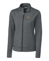 View image 1: Notre Dame Fighting Irish Cutter & Buck Shoreline Heathered Womens Full Zip Jacket Charcoal Heather Mannequin