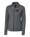 Texas A&M Aggies Cutter & Buck Shoreline Heathered Womens Full Zip Jacket Charcoal Heather Mannequin Thumbnail Image